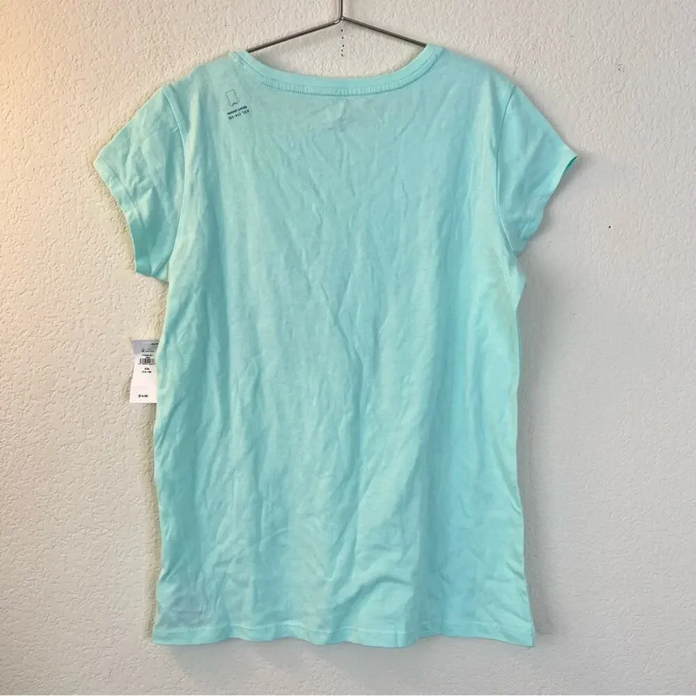 Gap Kids Girls Are Strong Floral short sleeve graphic tee mint aqua green